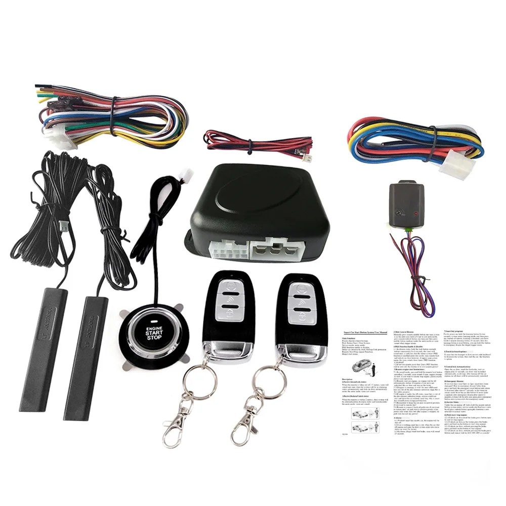 Car SUV Switch Keyless Entry Engine Start Alarm System with Vibration