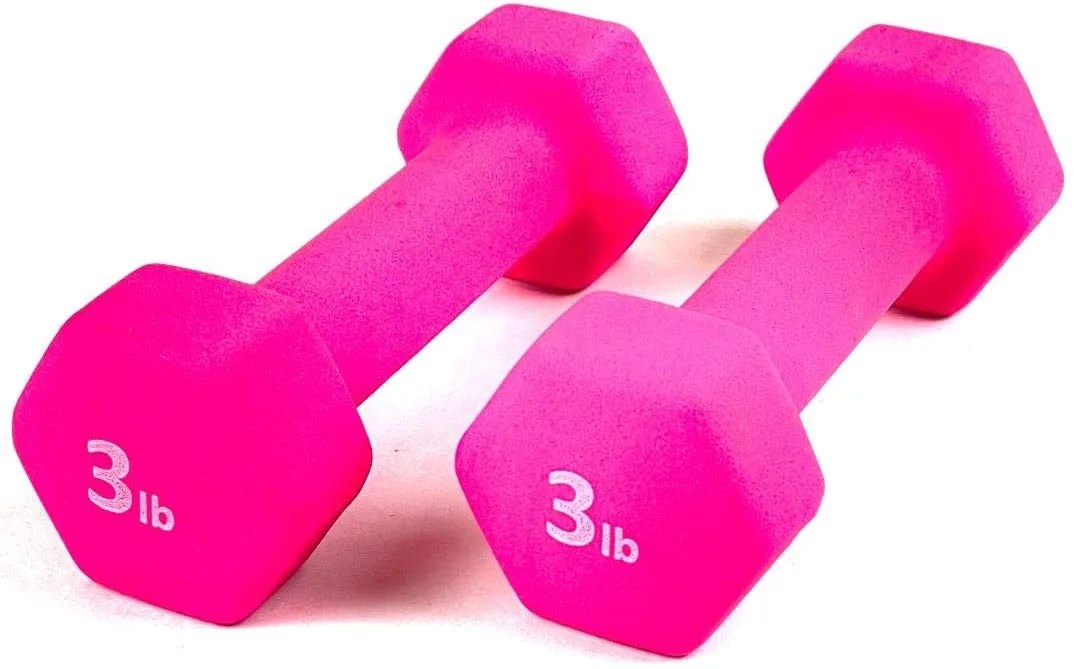 Neoprene 3LB Hex Dumbbell Hand Weights Set of 2