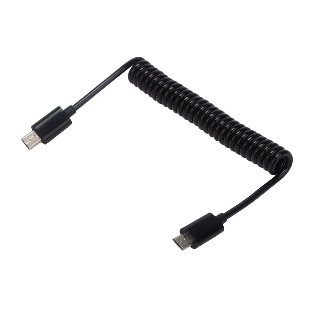 Spiral Coiled Micro 5Pin Male to Usb Mini B 5 Pin Male Adapter Cable