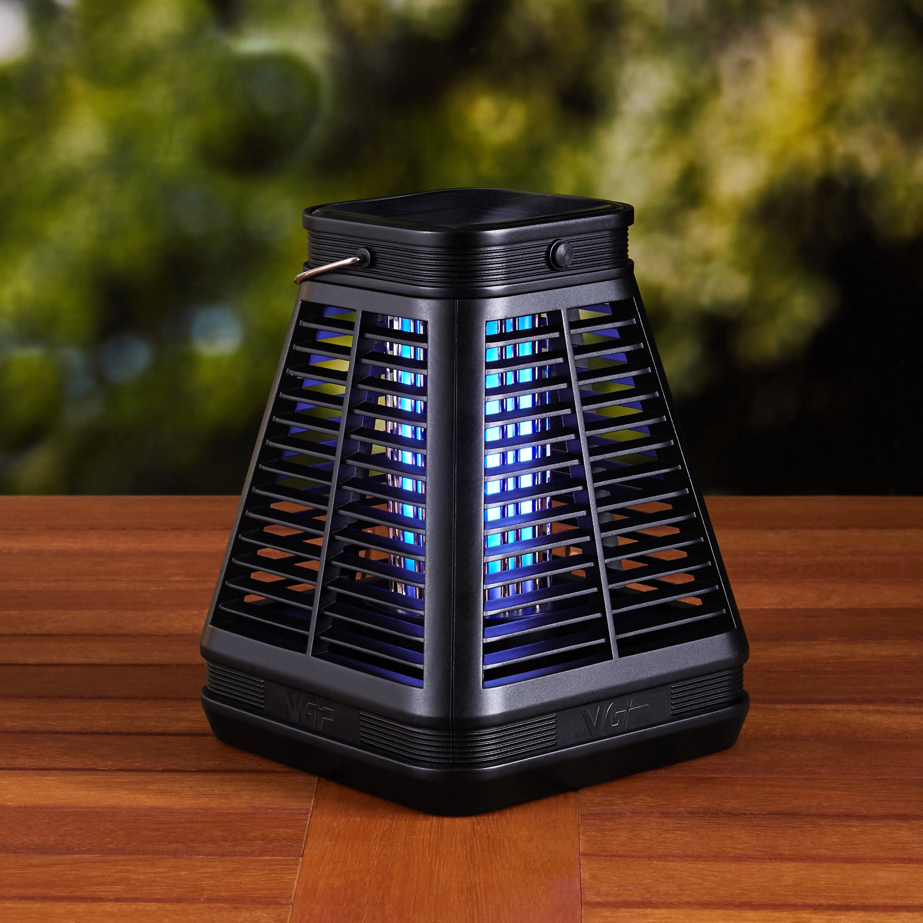 VGF Black Solar Power Bug Zapper Mosquito Eliminator Portable LED Lamp Light Bulb Insert Killer
