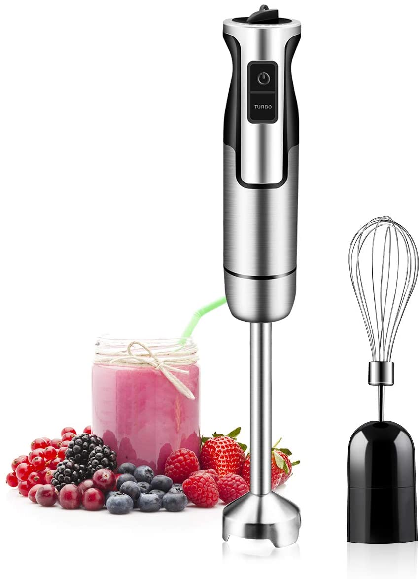 Hand Immersion Blender 500 Watt 8 Speed Control, Handheld Blender Smart