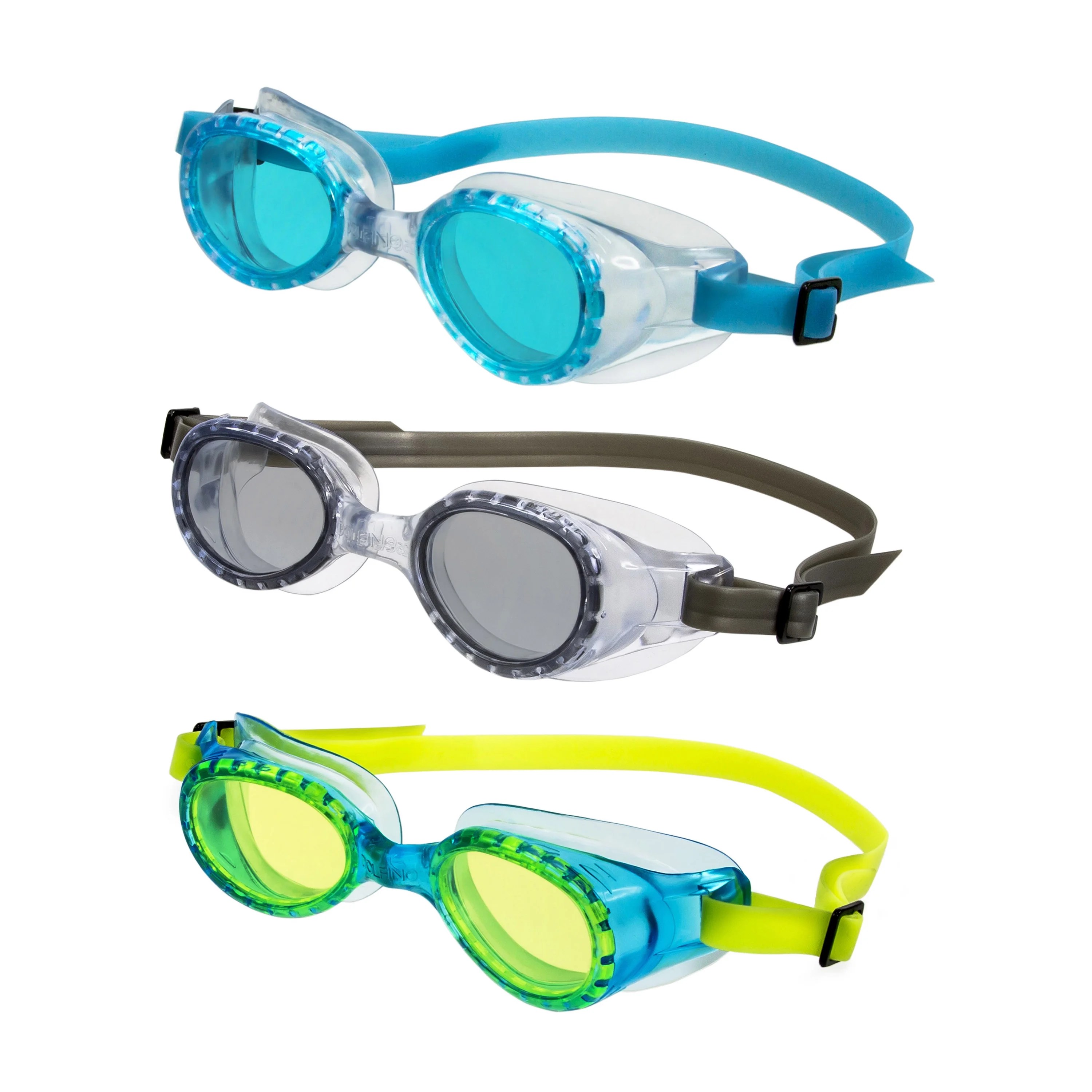 Dolfino Youth Latex Free Swim Goggles with Silicone Strap and UV