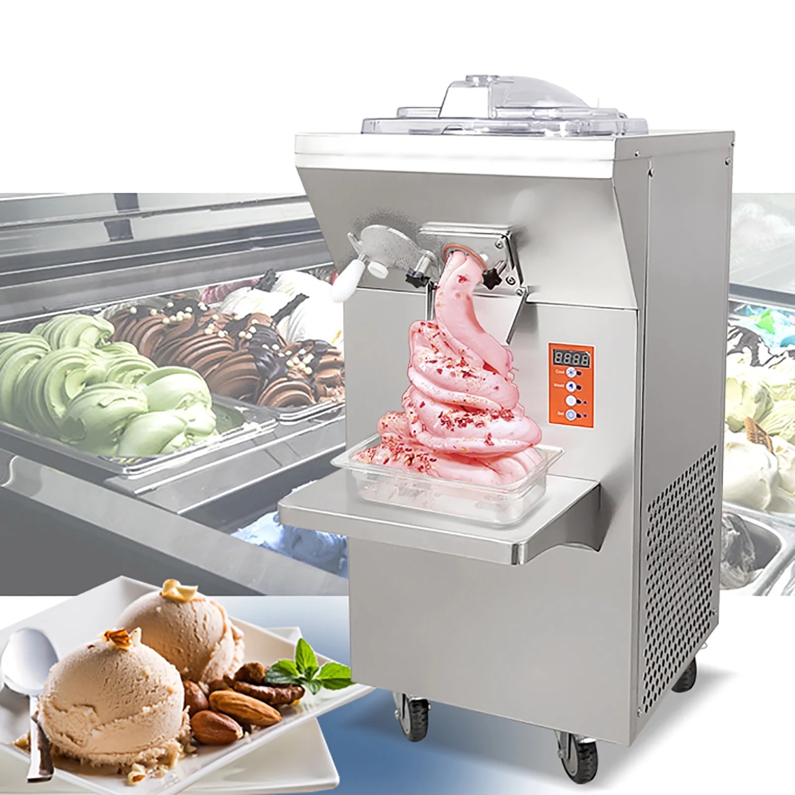 Kolice Commercial Vertical Feeding Gelato Hard Ice Cream Machine
