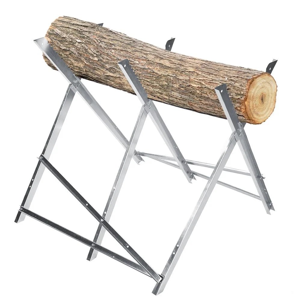 HERCHR Folding Saw Horse Log Cutting Stand Fire Wood
