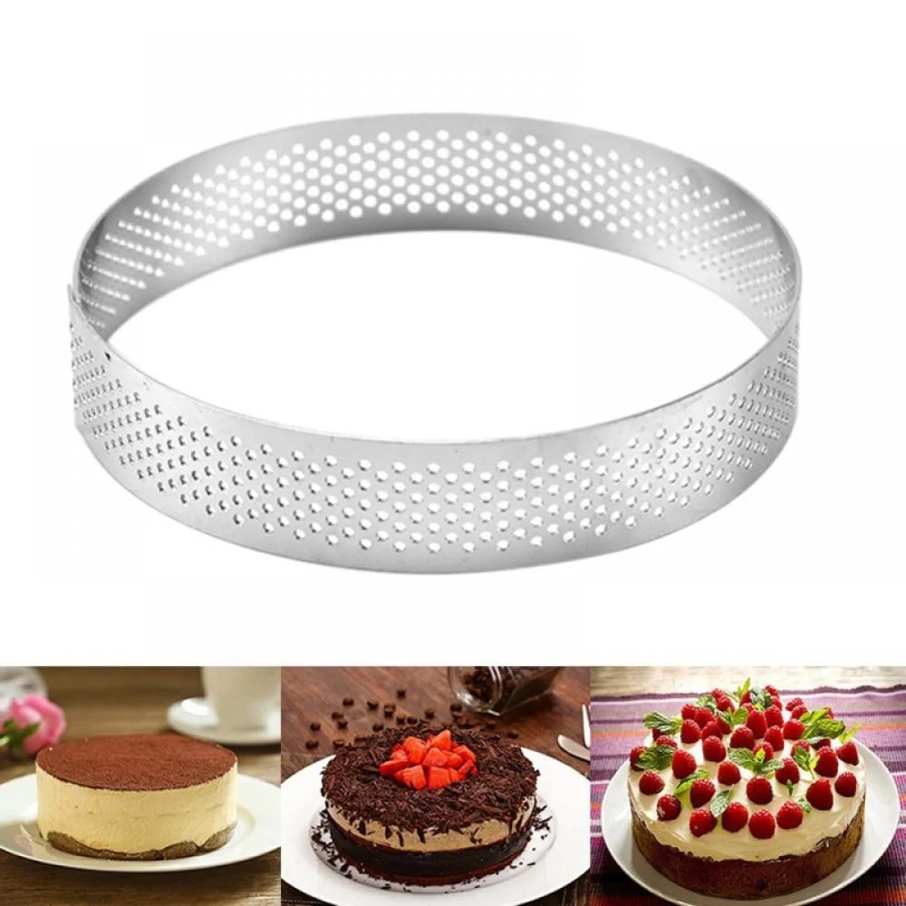 Round Tart Ring, Perforated Tart Rings for Baking, Stainless Steel