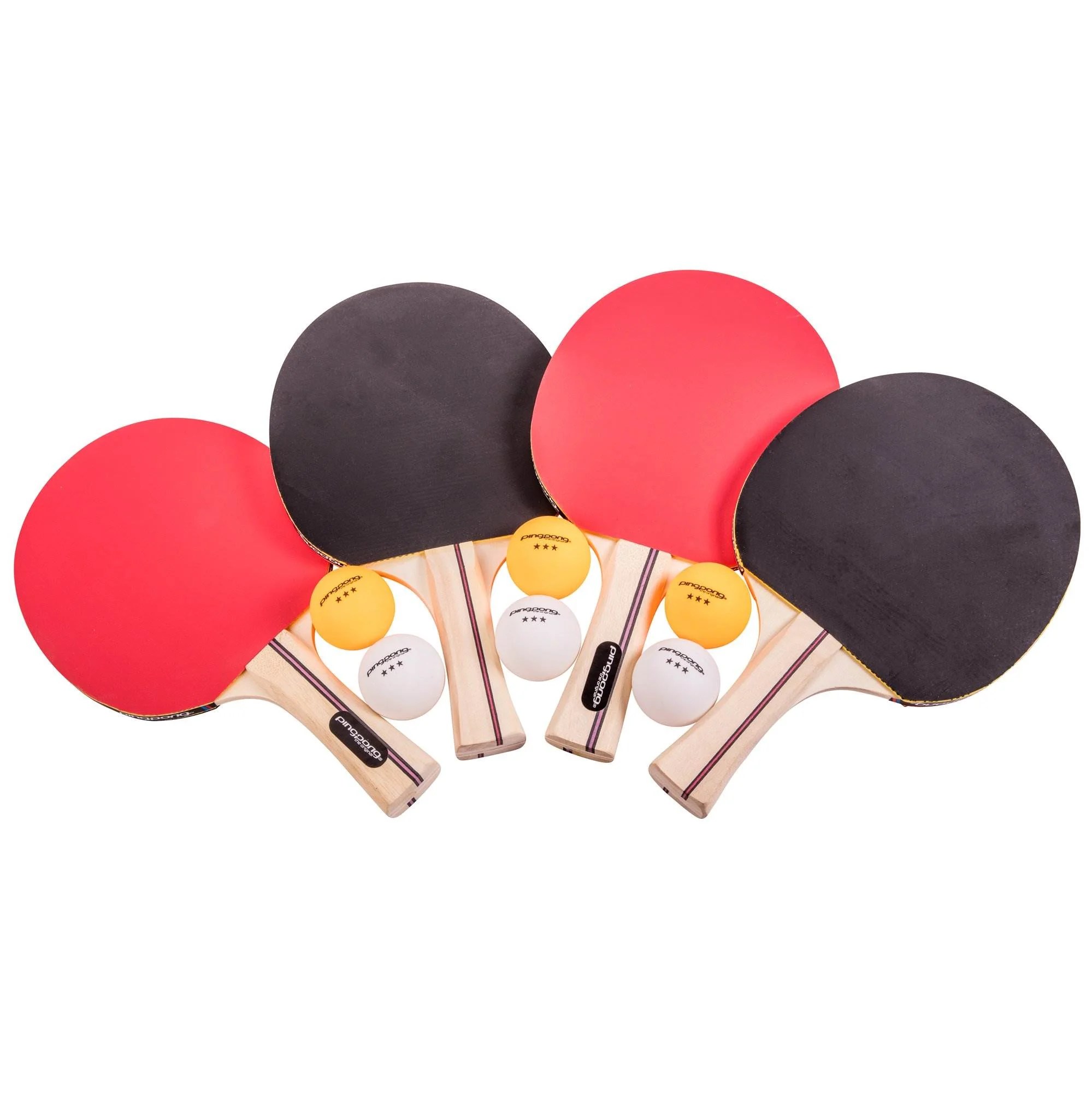 Lancaster 2 Piece Folding Table Tennis Table w/ 4 Rackets and 6 Ping