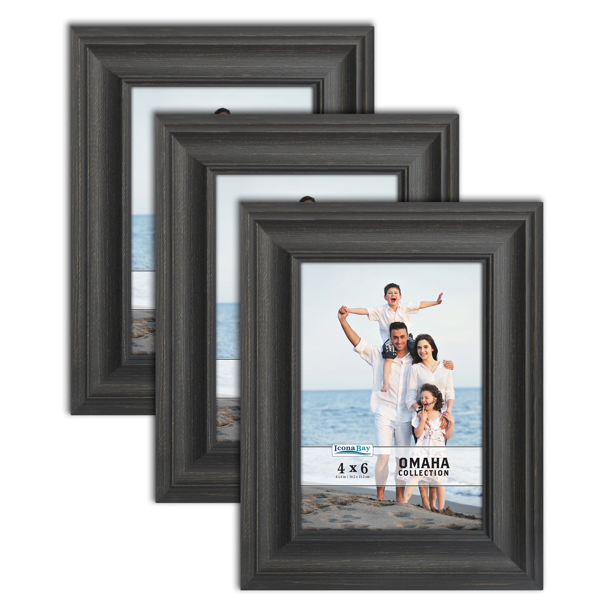 Icona Bay 4x6 Farmhouse Black Picture Frames, Modern Farmhouse Style, 3