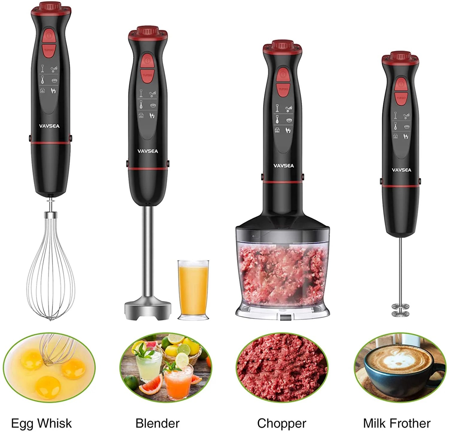 Vavsea Immersion Hand Blender, 12Speed MultiFunction Handheld Stick