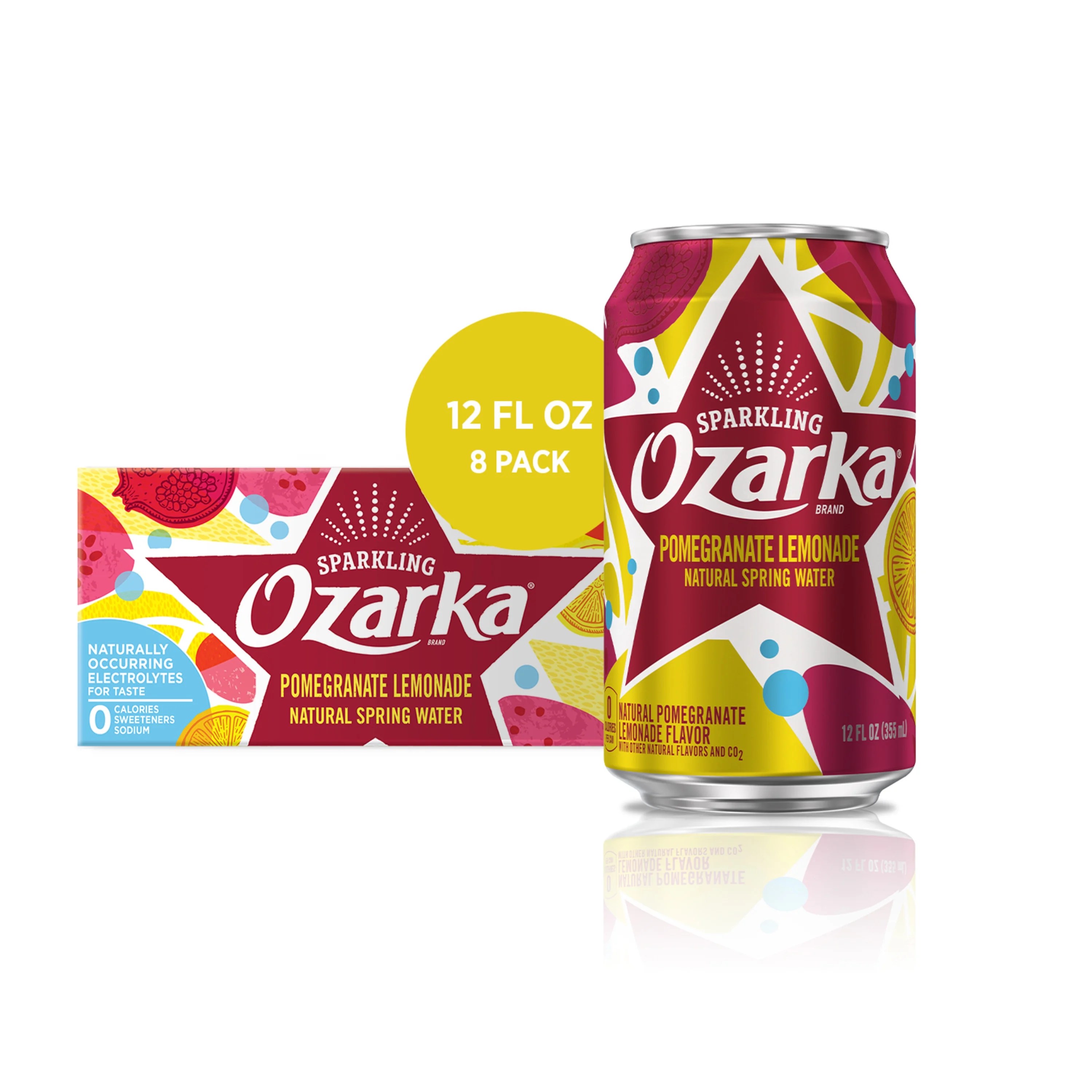 Ozarka Sparkling Water, Pomegranate Lemonade, 12 oz. Cans (8 Count