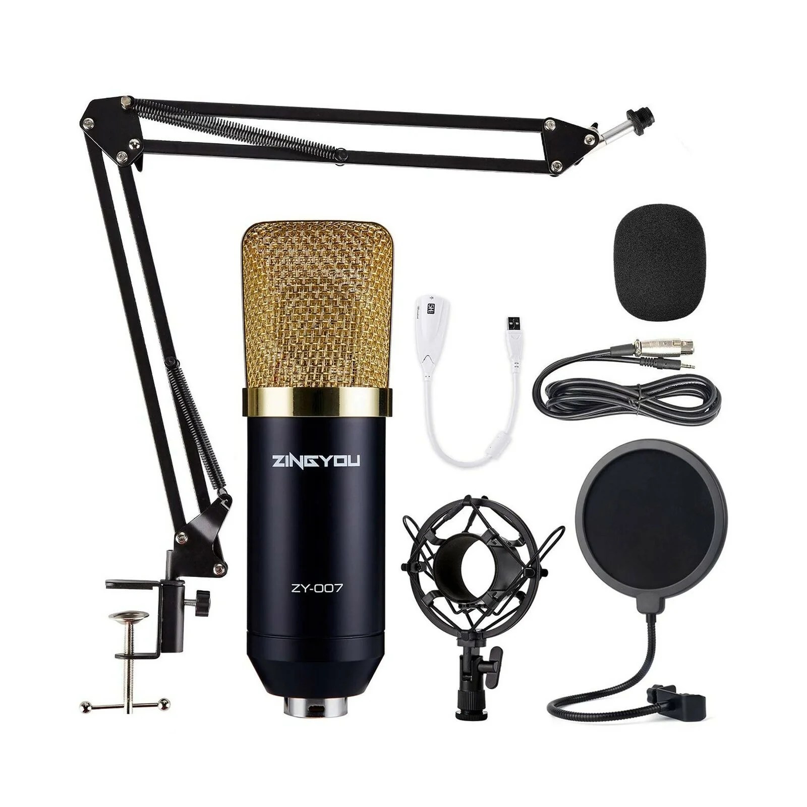 ZINGYOU Condenser Microphone Bundle, ZY007 Professional Cardioid