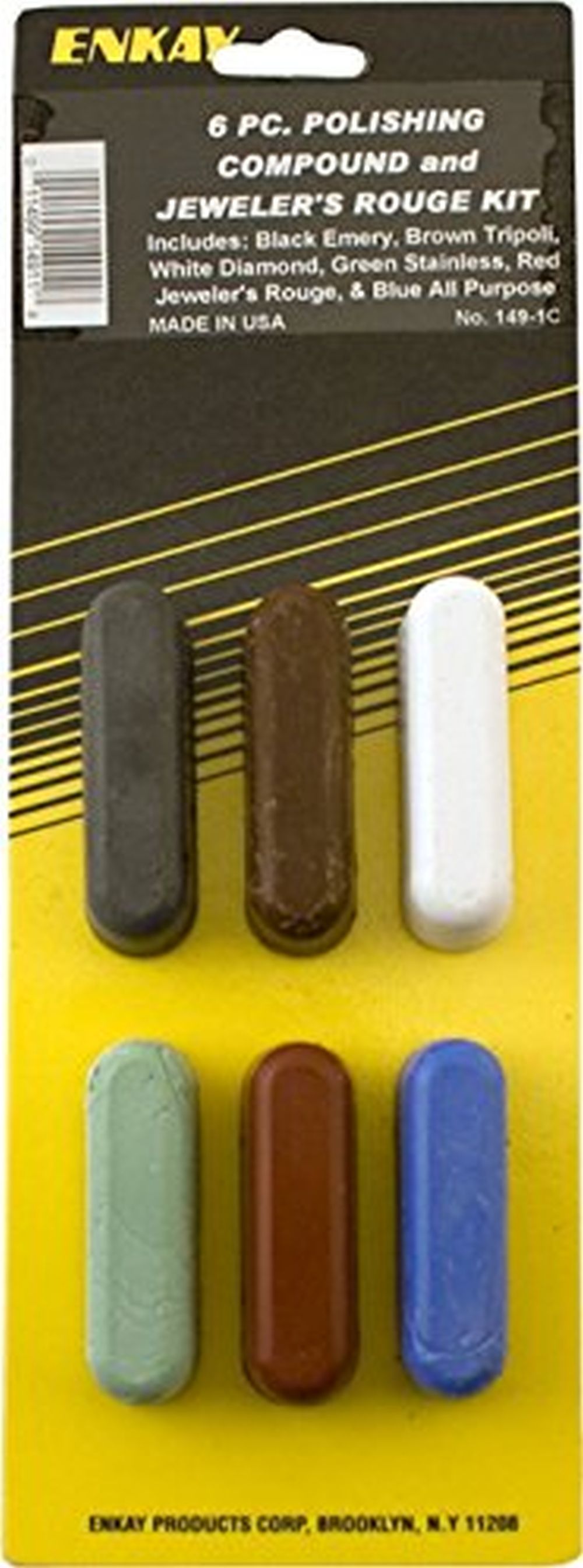 Enkay 1491C 1Ounce Polishing Compound Kit, Carded, 6PC