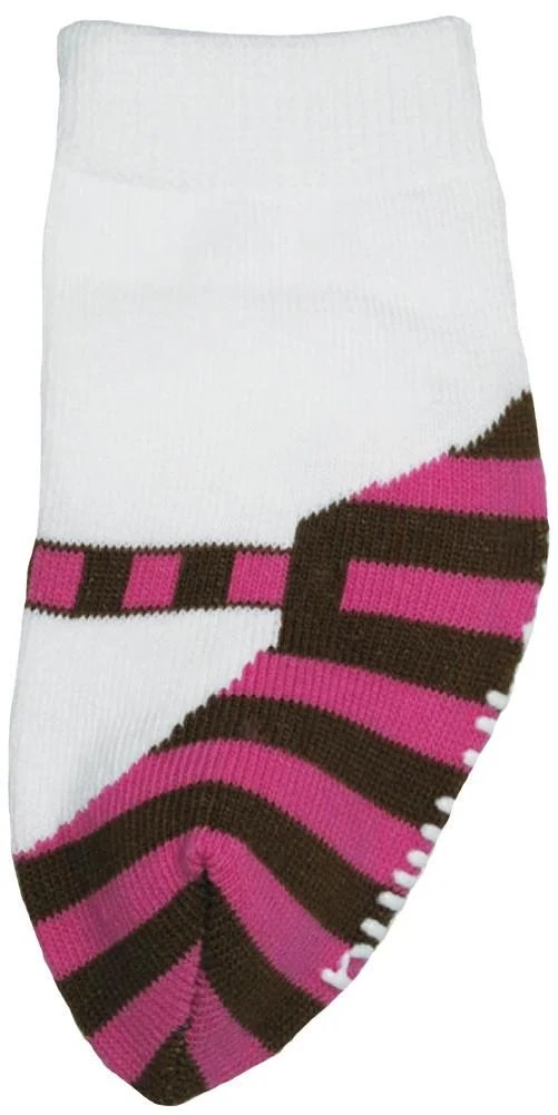 Kiditude Mary Jane Striped Baby Socks in Pink Brown