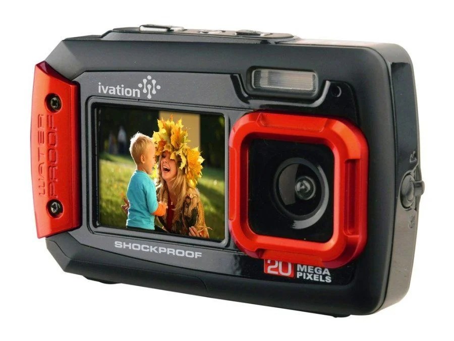 Ivation 20MP Underwater Waterproof Shockproof Digital Camera, Dual LCD