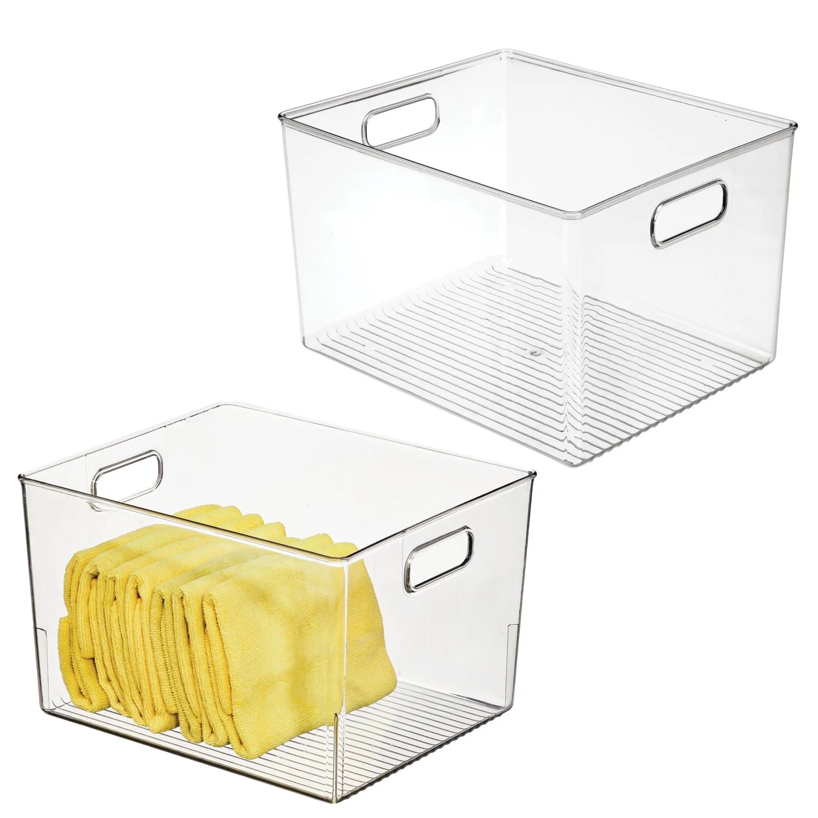 mDesign Large Plastic Garage Storage Bin Box Container with Handles for Household Organization