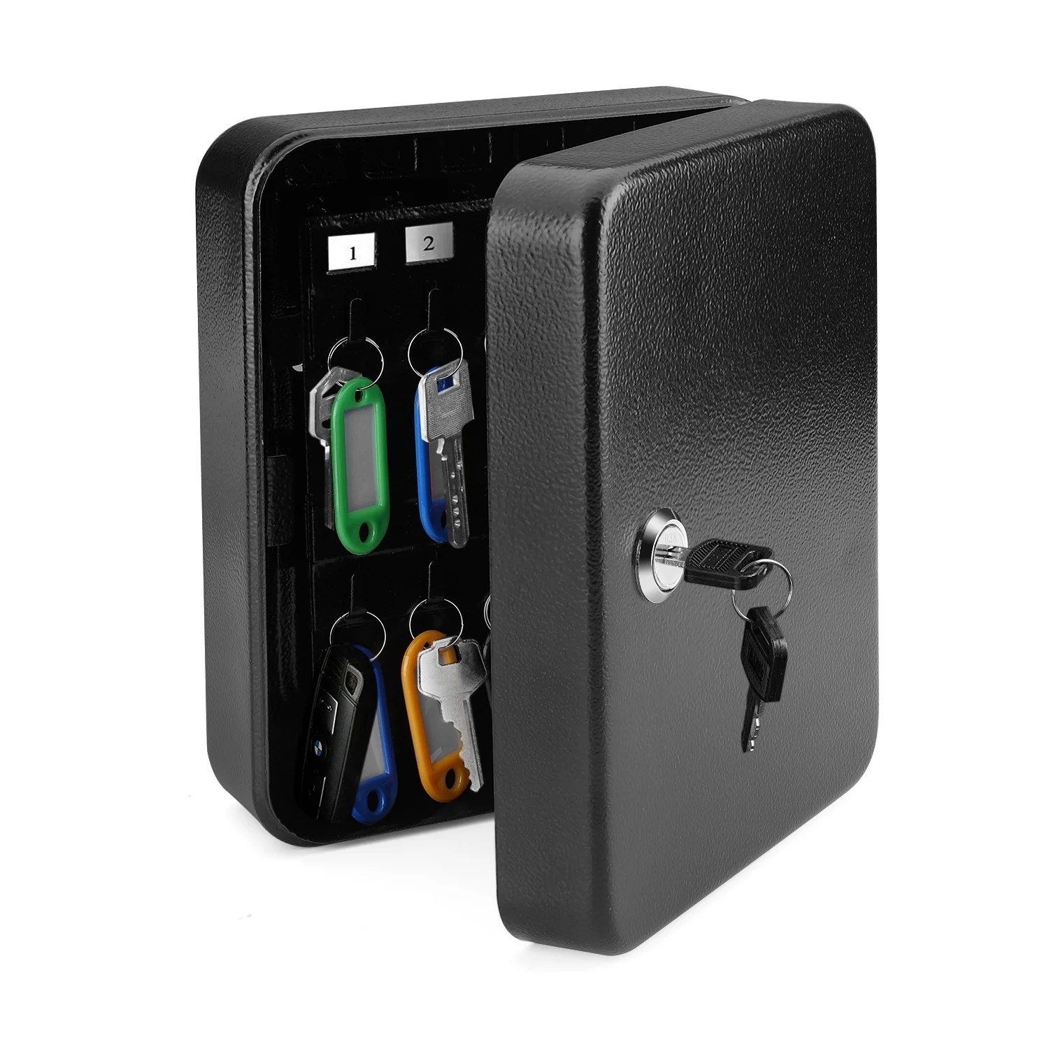 Flexzion Key Steel Lock Box with 40 capacity Colored key Tags