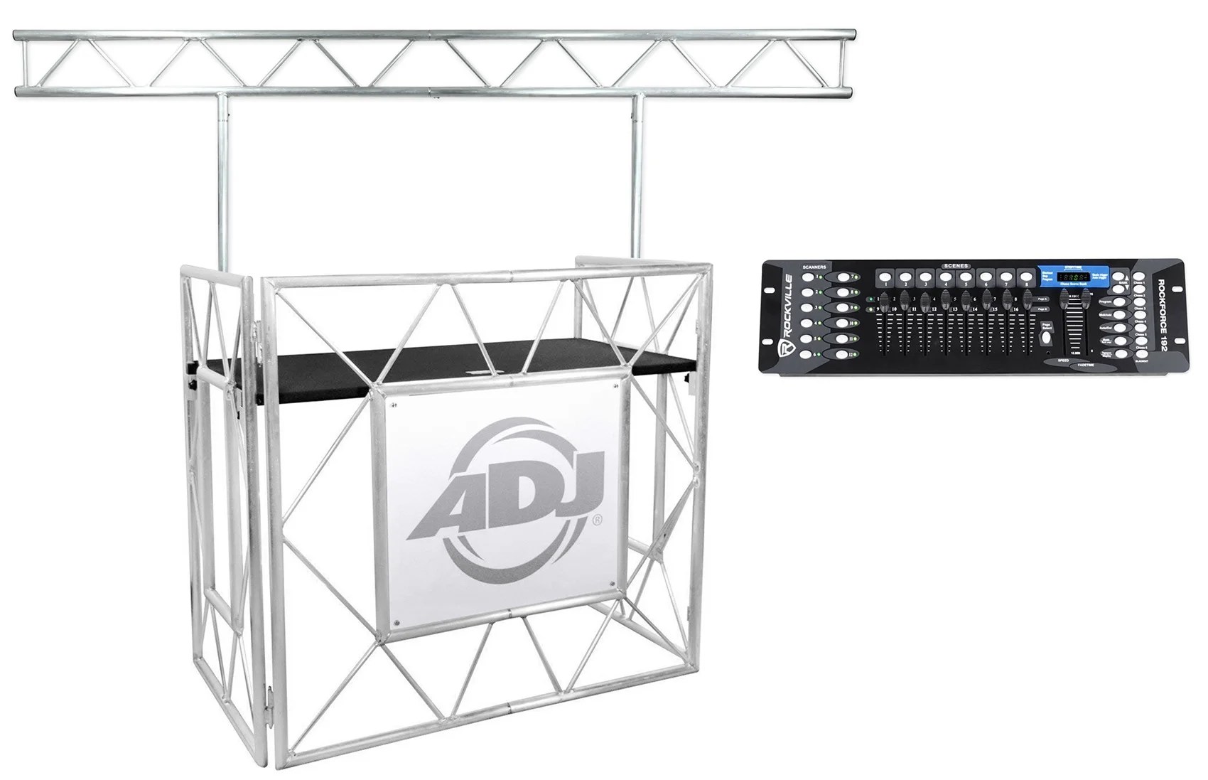 American DJ Pro Event Table II Foldable DJ Booth Facade+Truss Beam+DMX