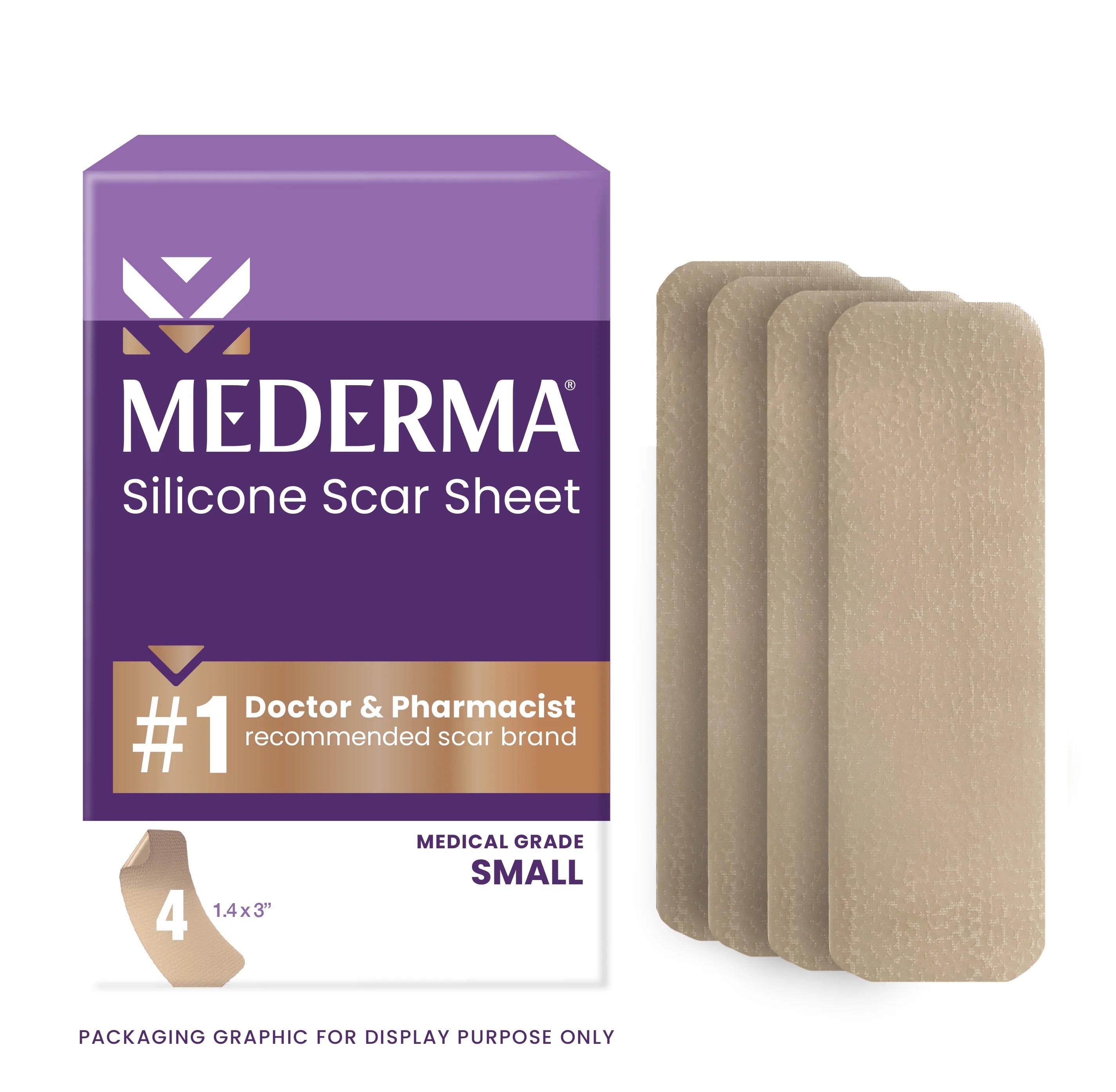Mederma Silicone Scar Sheet, 4 Ct