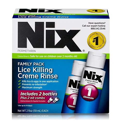 Nix Permethrin Lice Killing Creme Rinse Family Pack, 2x 2 Oz