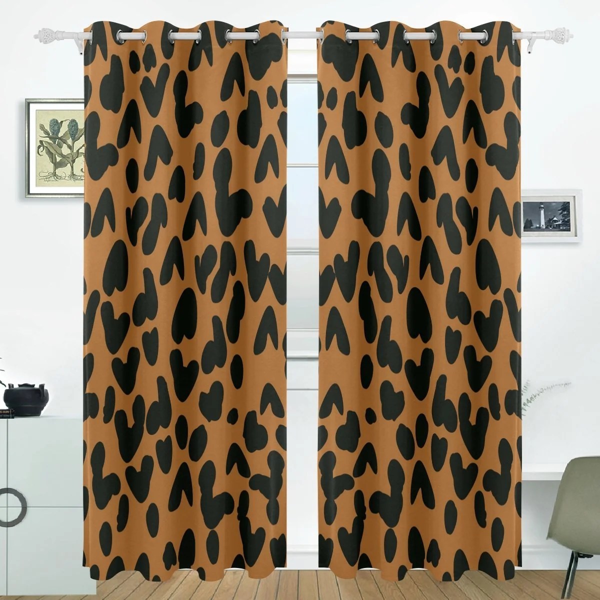 POPCreation Leopard Print Window Curtain Blackout Curtains Darkening