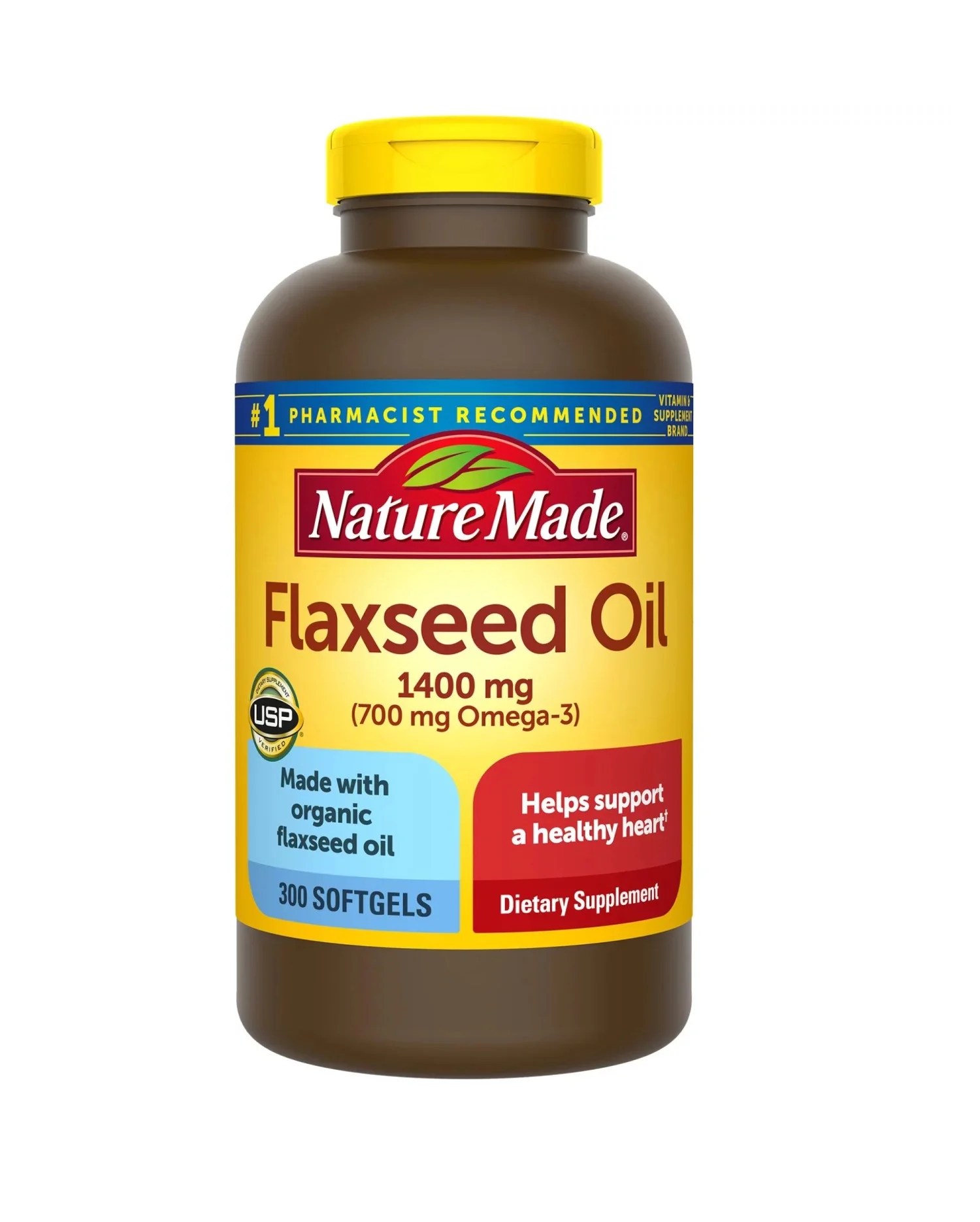Nature Made Organic Flaxseed Oil 1400mg Omega369, 300 Liquid