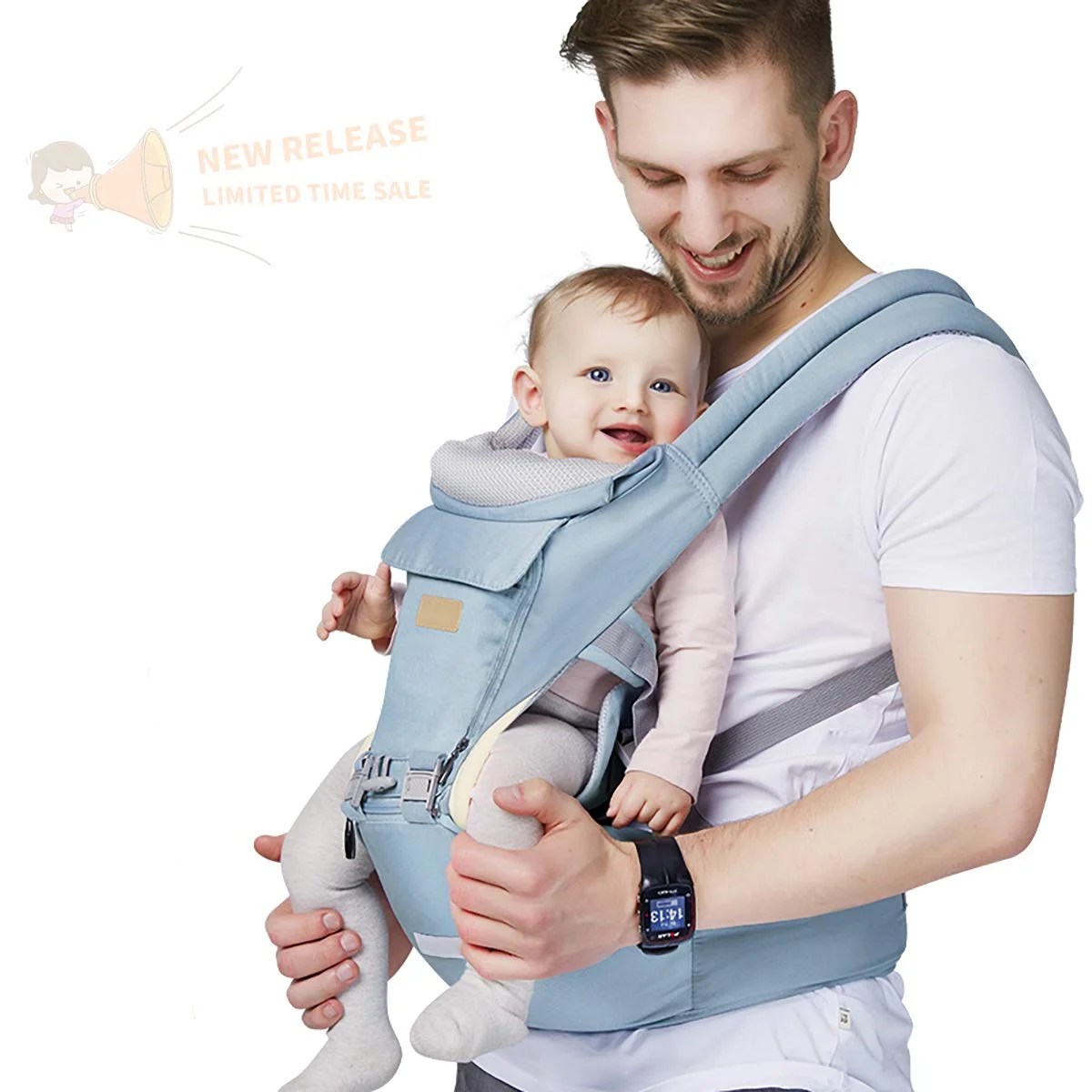 Baby Carrier, 6in1 Baby Carrier with Waist Stool, FRUITEAM Baby