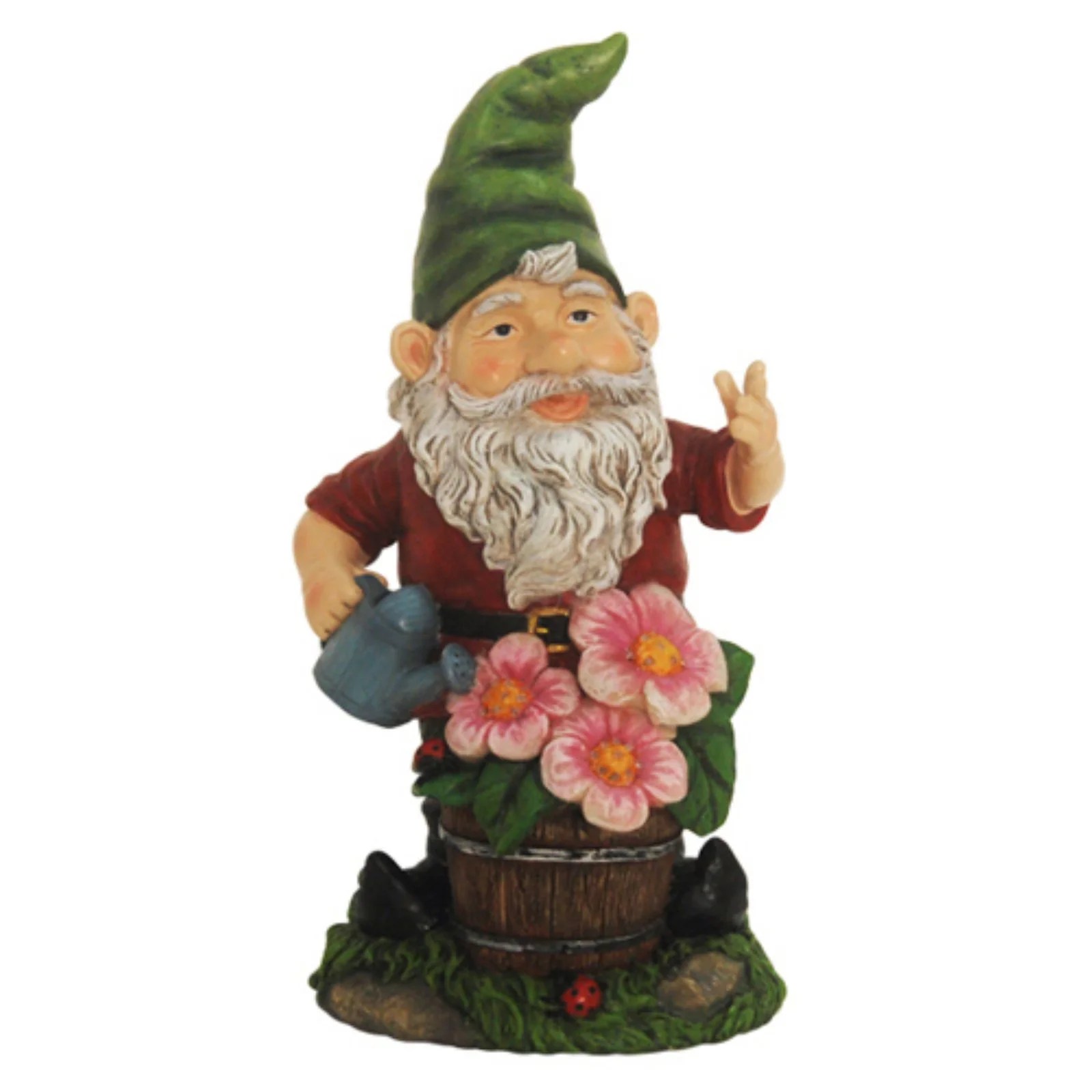Northlight Gnome with Flowers Solar Powered Lighted Outdoor Garden