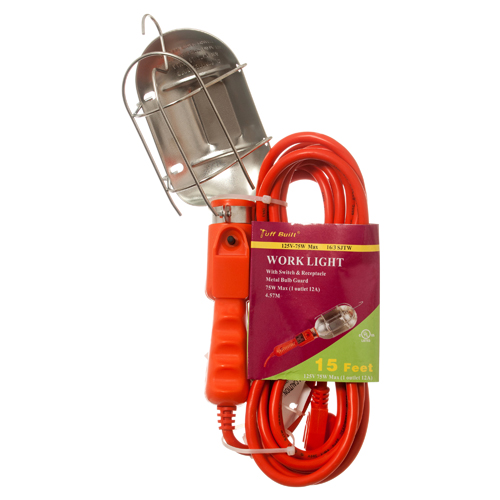 New 302501 Extension Cord 15Ft Ul 16 Awg W / Work Light (12Pack