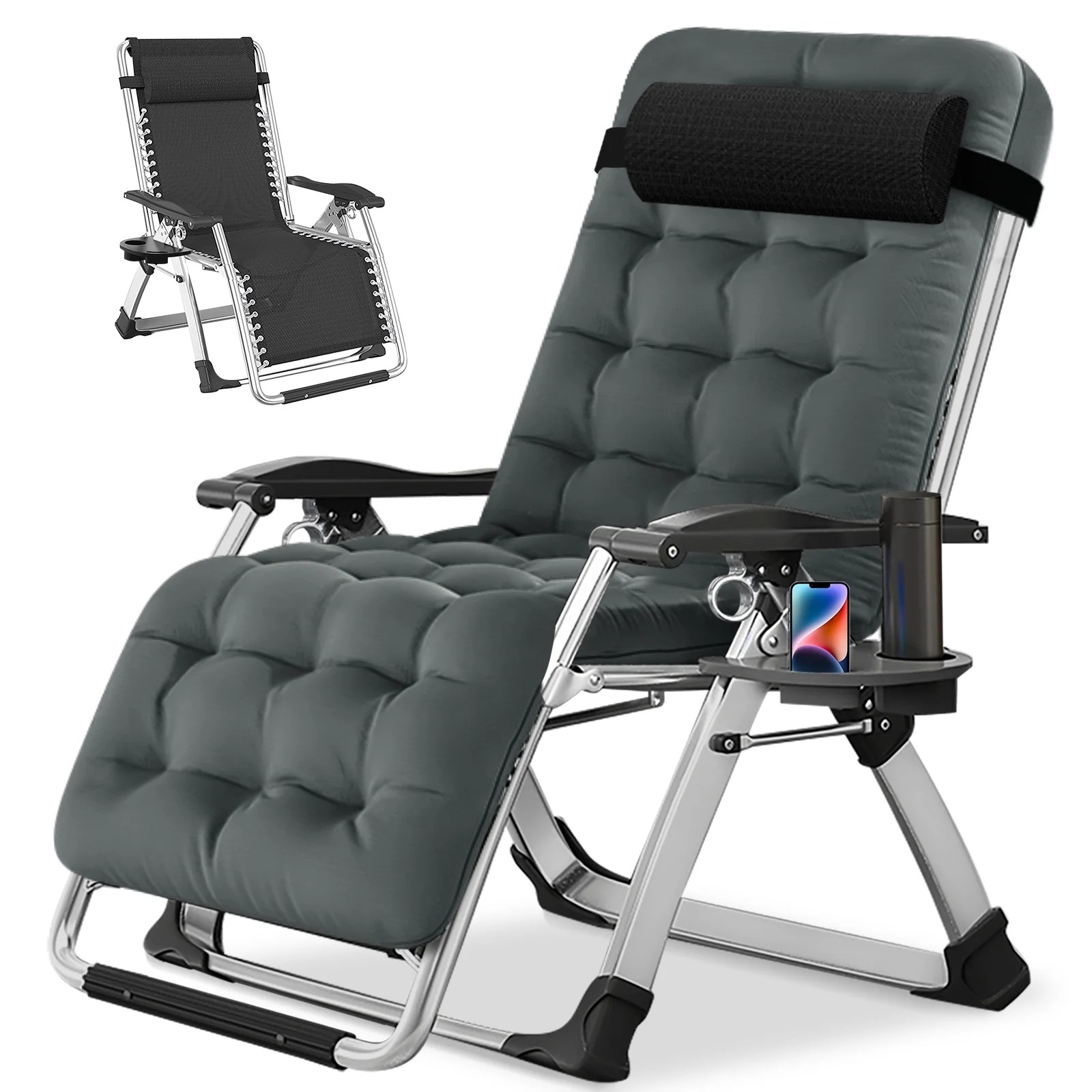 MOPHOTO Zero Gravity Chair, Lawn Recliner, Reclining Patio Lounger