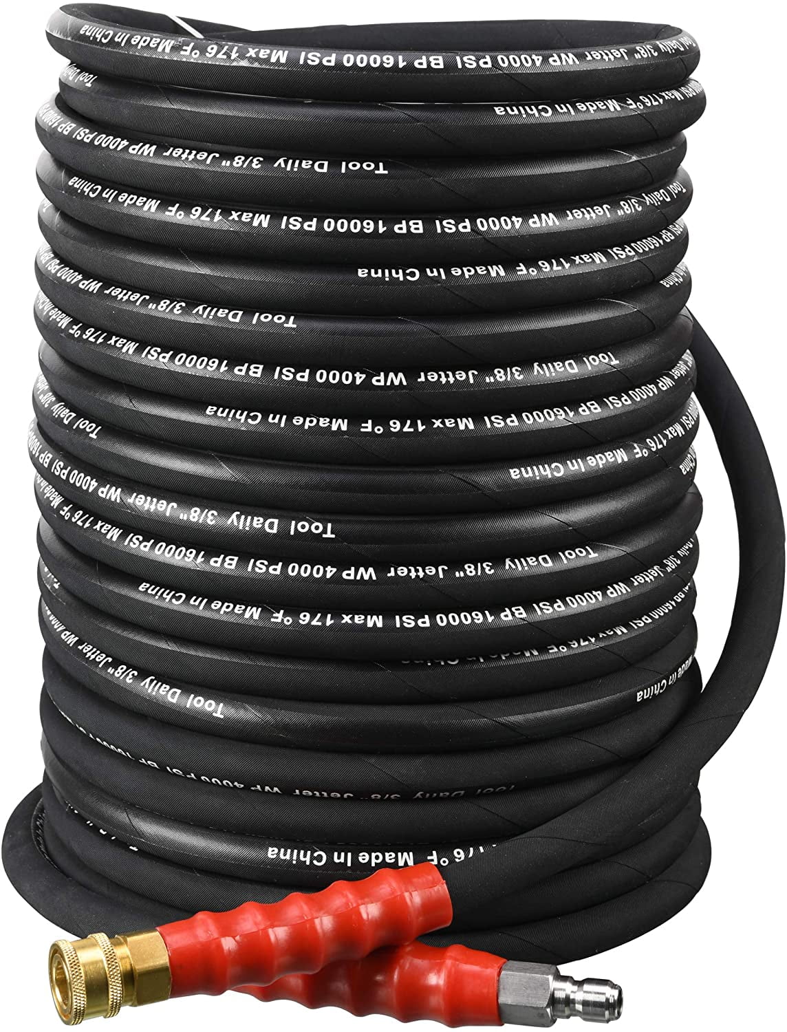 Pressure Washer Hose, 3/8 Inch x 50 FT, Quick Connect, 4000 PSI, High