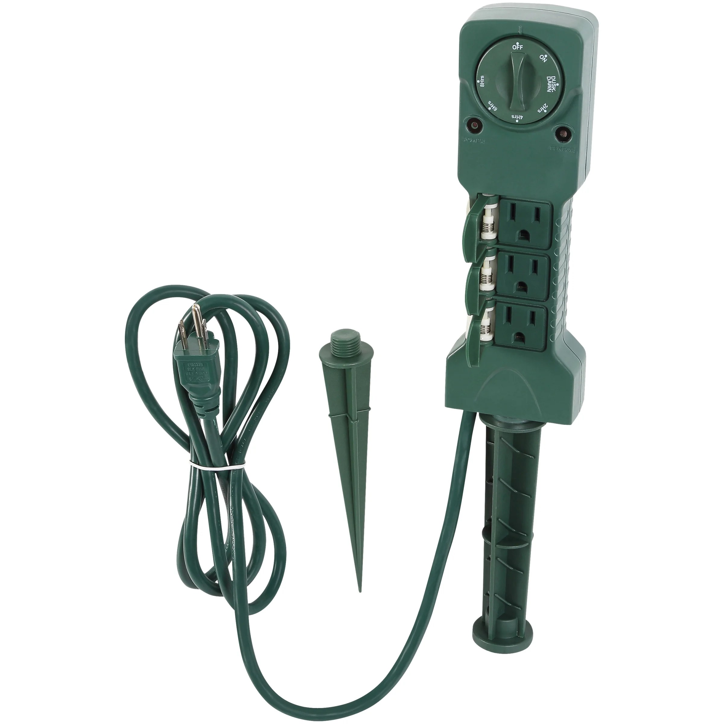 Holiday Time Outdoor 3-Outlet Power Stake With Timer - Walmart.com