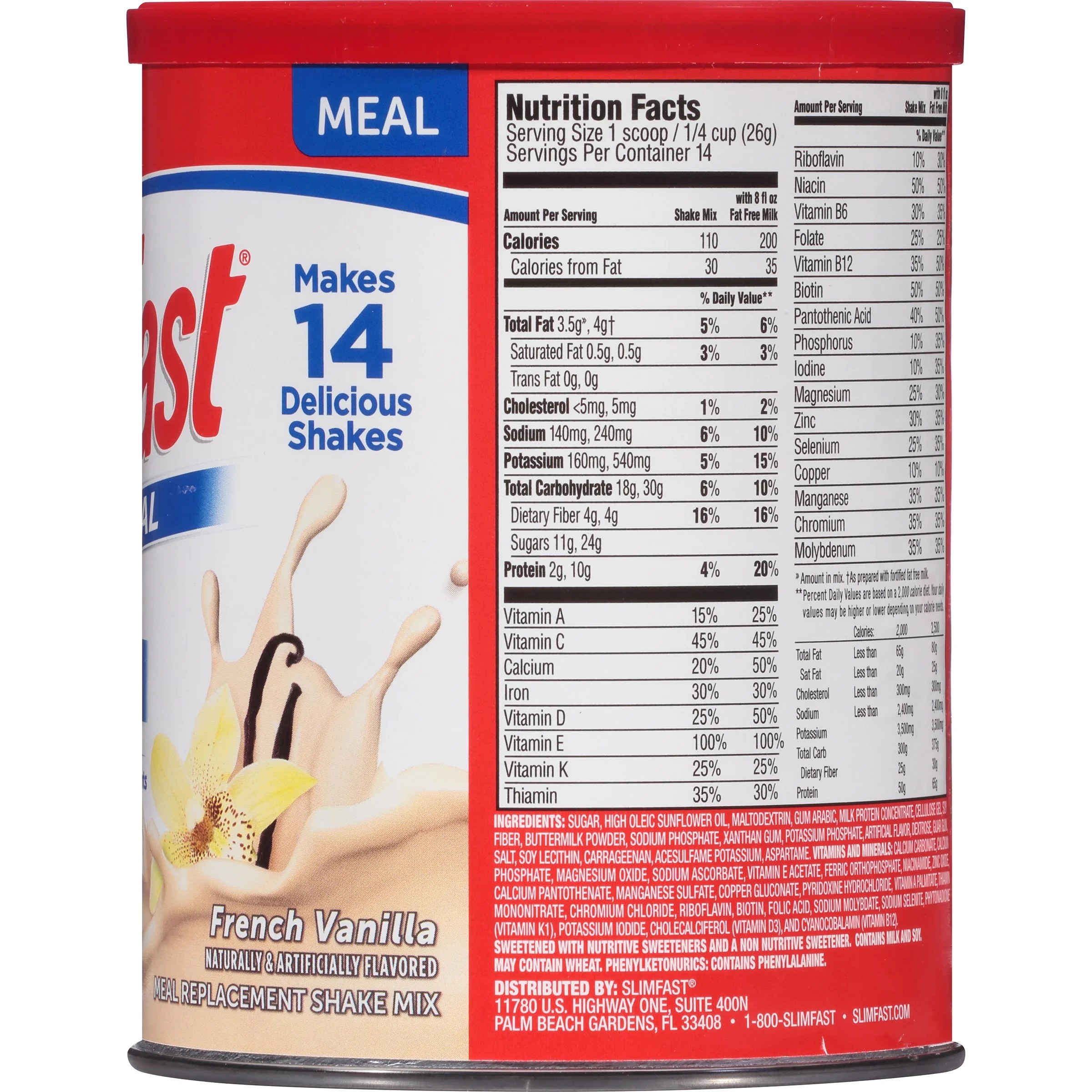 Slim Fast Vanilla Powder Nutrition Facts Blog Dandk