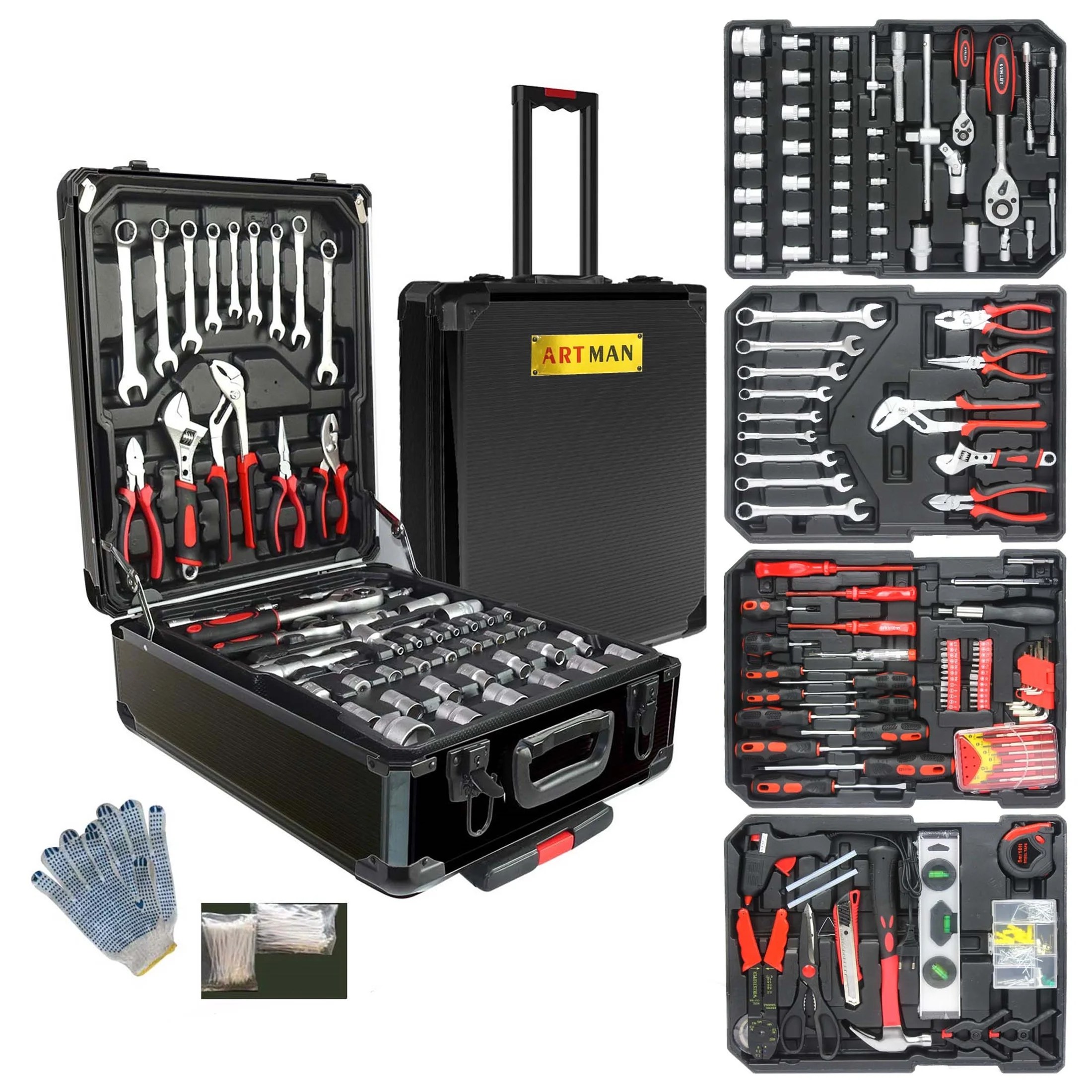 Aukfa 899 Pcs Tool Set, General Hand Tool Kit with Toolbox for
