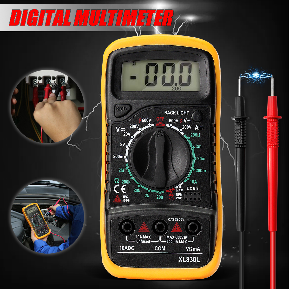 Digital Multimeter Voltmeter Ammeter Ac Dc Meter Ohm 19 Range Connectivity Com