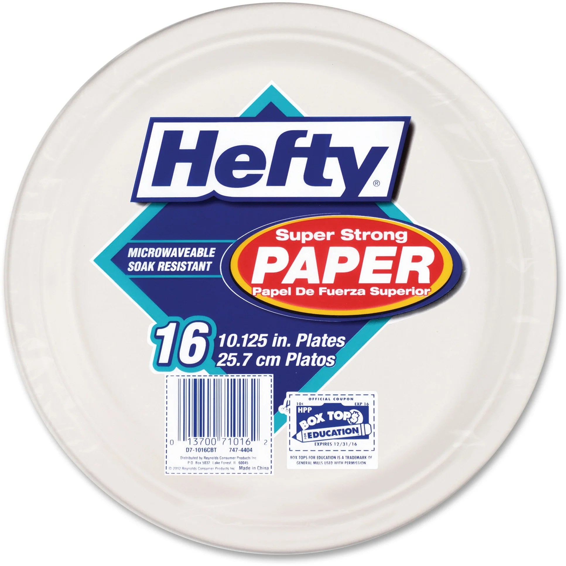 Hefty Super Strong White Paper Plates, 192 Count