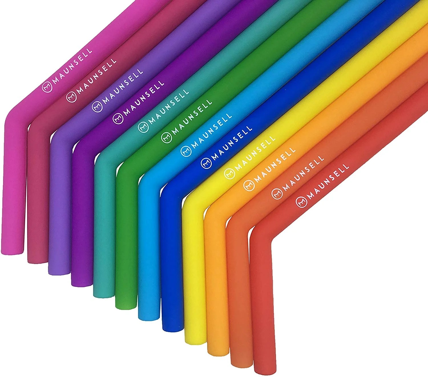 Big Reusable Silicone Drinking Straws Colorful by Durable Rubber Flex