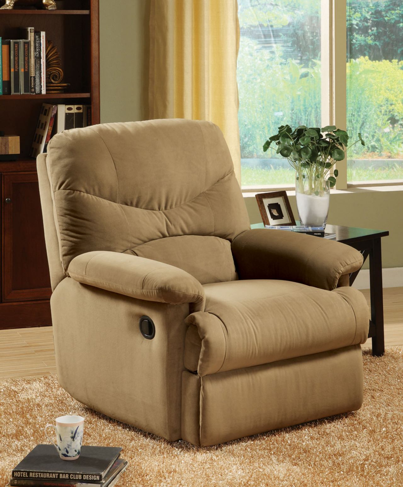 Microfiber Fabric Recliner Wall Hugger Recliner Upholstered Recliner