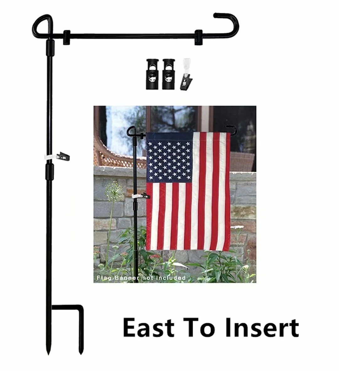 Garden Flag Stand, Premium Garden Flag Pole Holder Metal PowderCoated