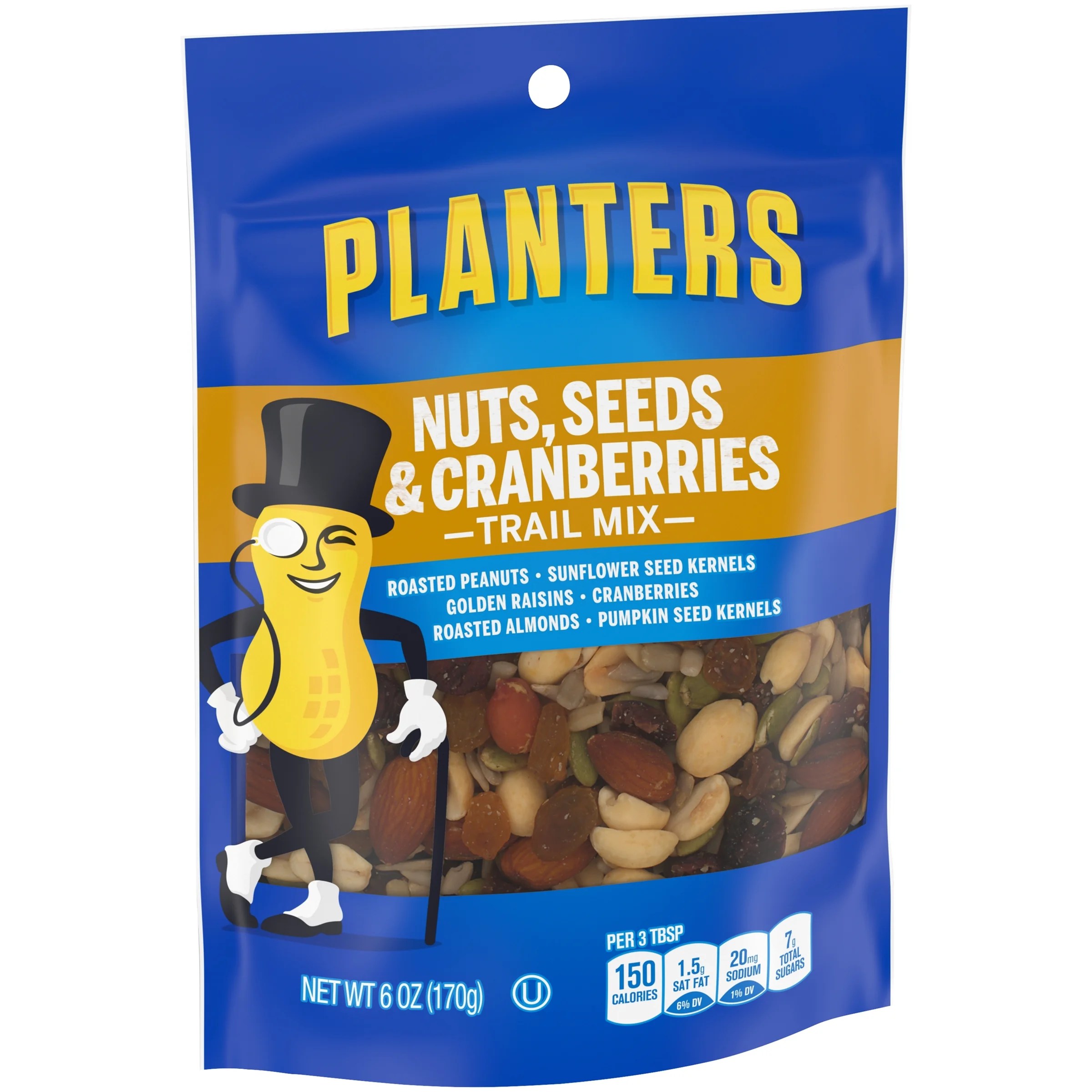 Planters Nuts, Seeds and Cranberries Trail Mix, 6 oz Pouch
