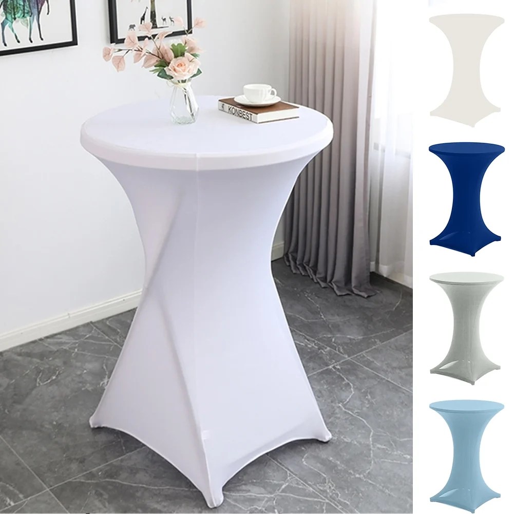 Cocktail Round Table Cover, Cocktail Table Covers Stretch Spandex