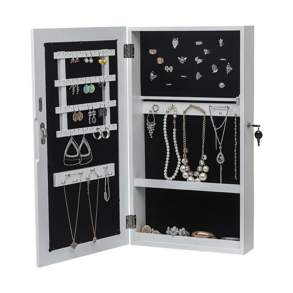 Jewelry Armoire with Mirror, WallMounted Space