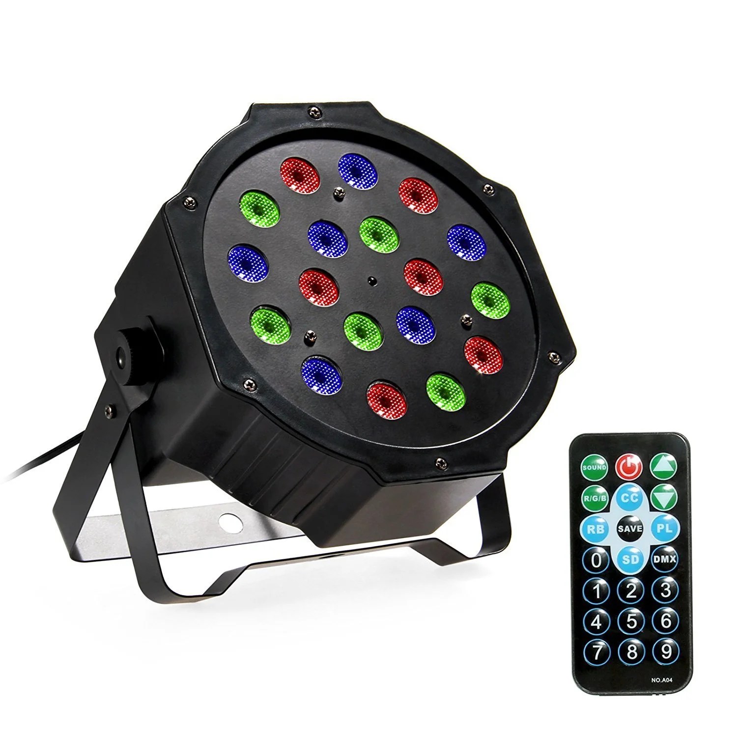 OxyLED LED Par Light, 18 LEDs Remote Control RGB Effects Party Stage