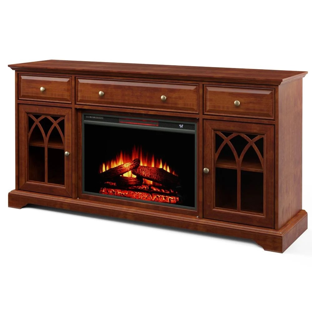 EZStyle 60'' Gothic Arch TV Stand with Electric Fireplace
