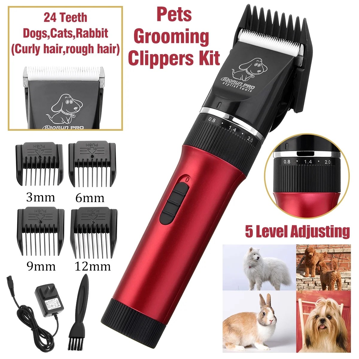 Professional Pet Cat Dog Hair Grooming Trimmer Clipper Animal Hair