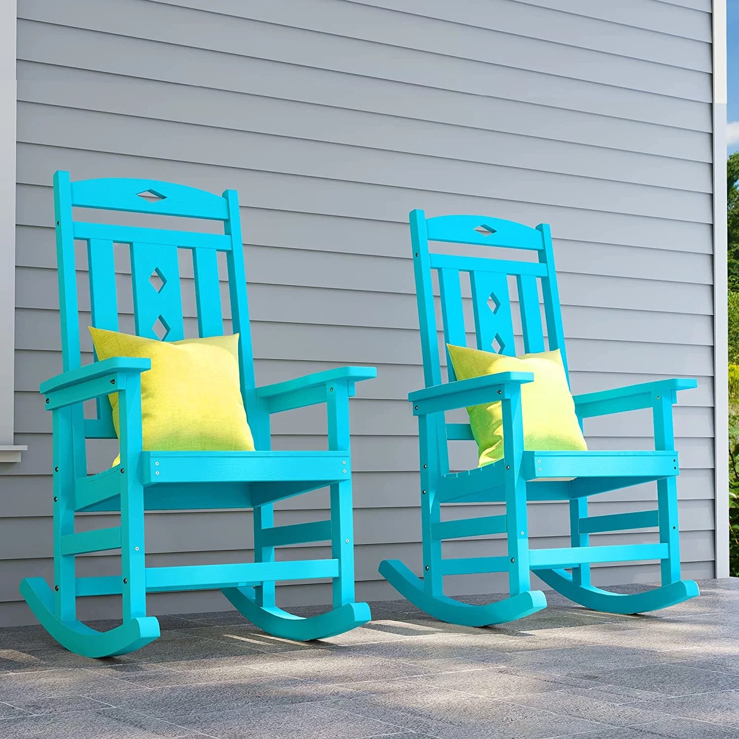 YITAHOME Patio Rocking Chair, Weather Resistant Plastic Outdoor Indoor