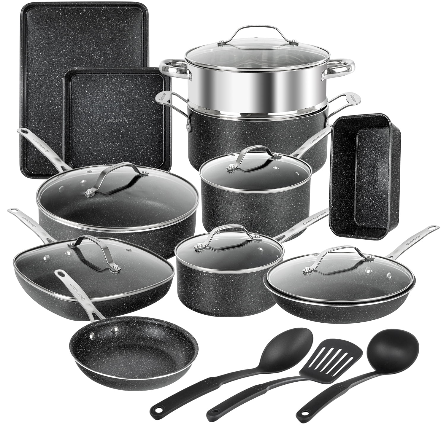 Granite Stone 20 Piece Complete Cookware + Bakeware Set with Ultra Non