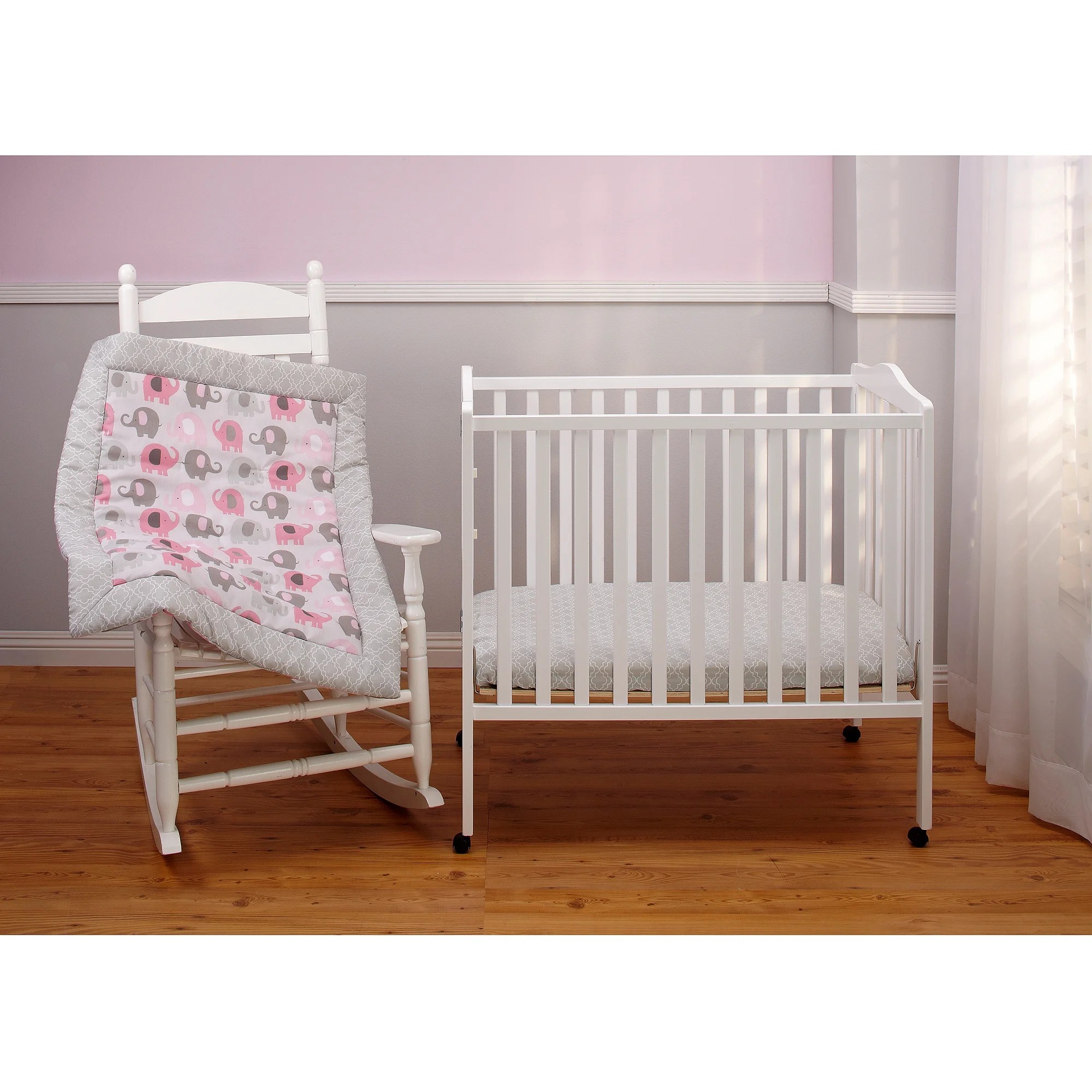 Little Bedding by NoJo Elephant Time 3Piece Portable Crib Bedding Set