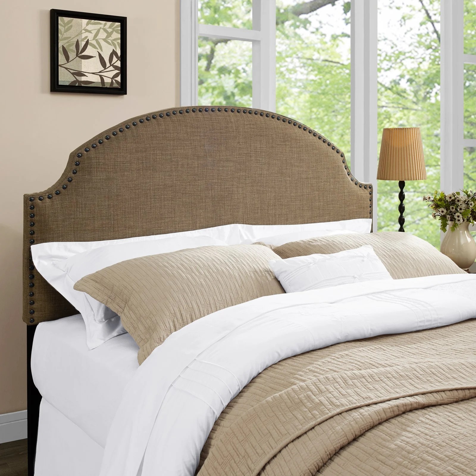 Dorel Living Skylar Nailhead Linen Headboard Full/Queen, Multiple