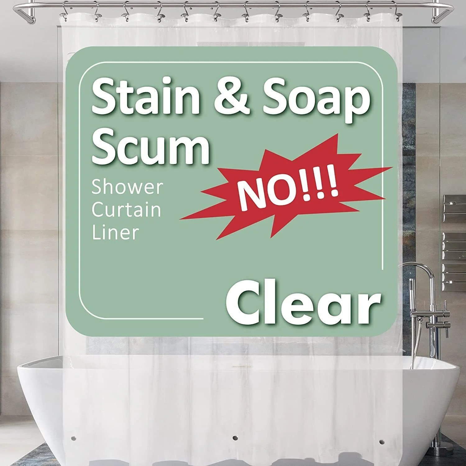 Plastic Shower Liner Clear Premium PEVA Shower Curtain Liner