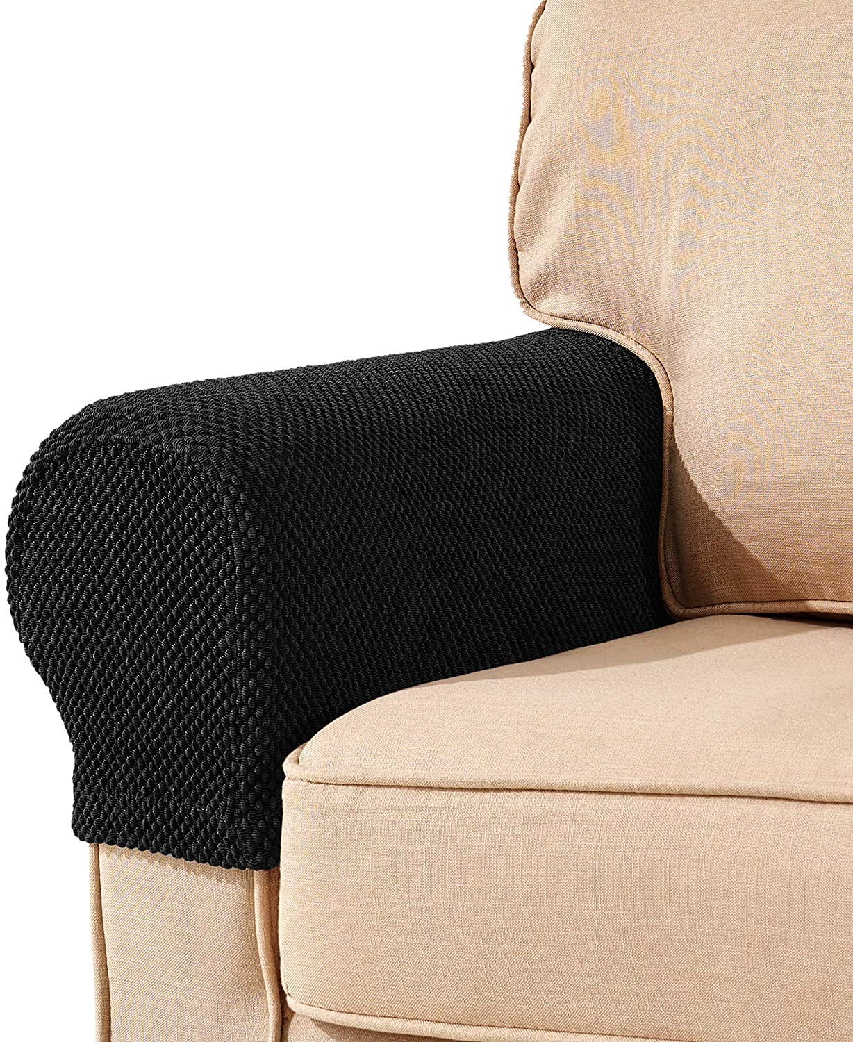 Subrtex Spandex Stretch Fabric Armrest Covers AntiSlip Furniture