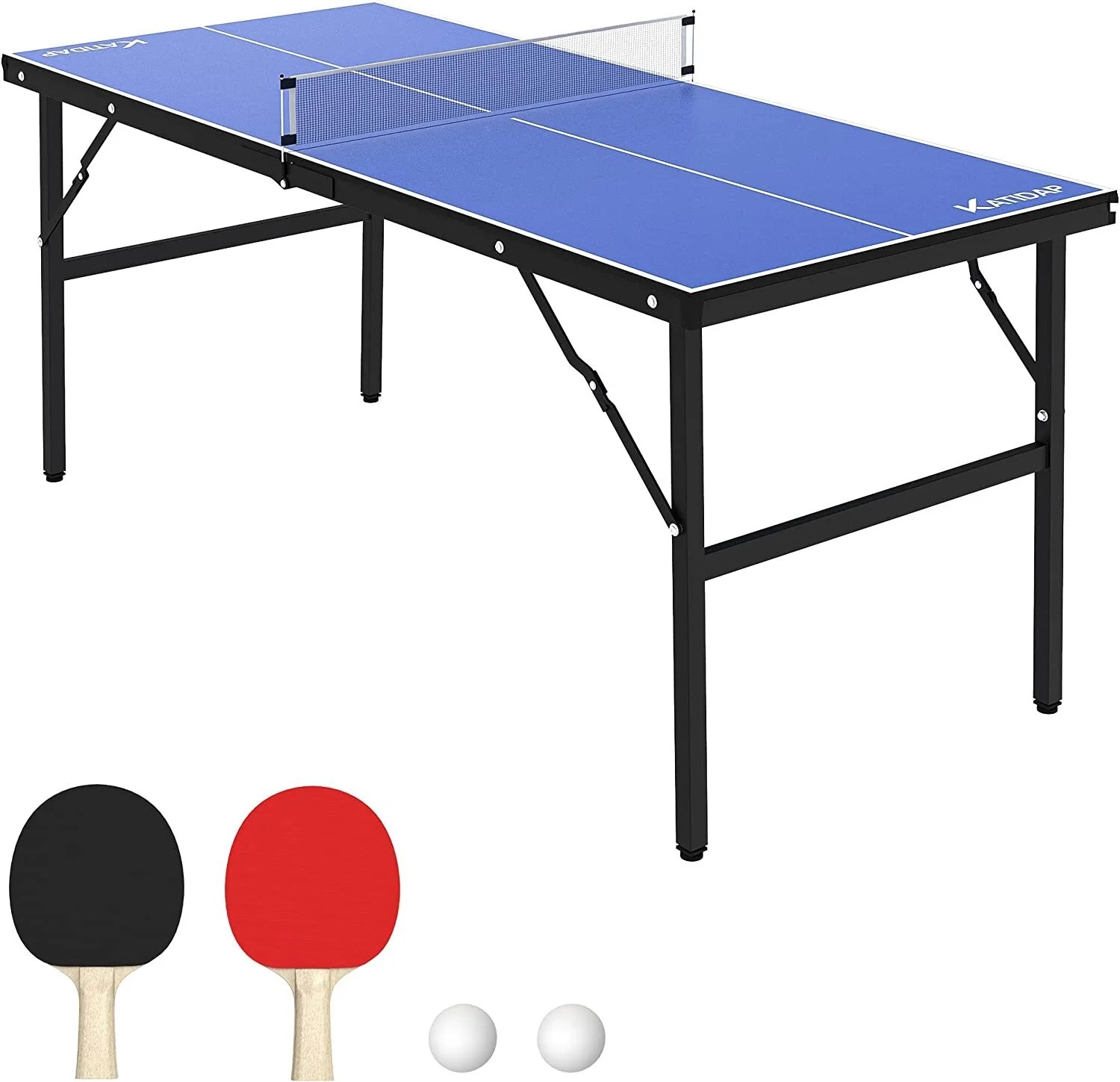 KATIDAP MidSize Table Tennis Game Set Indoor/Outdoor Portable Table